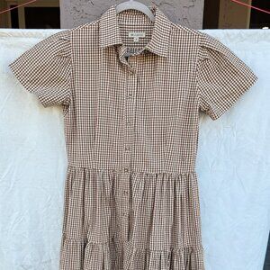 Albion - Arroyo Dress, Brown Check // Size S